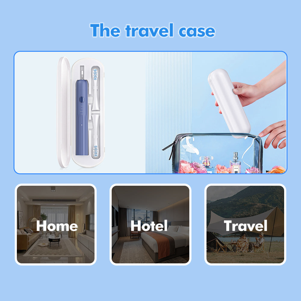 Nicefeel Sonic Electric Toothbrush for Adults,4 Modes High Intensity Cleaning , 4 Brush Heads Wireless Charge & Travel Case