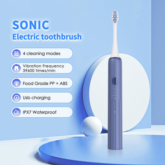 Nicefeel Sonic Electric Toothbrush for Adults,4 Modes High Intensity Cleaning , 4 Brush Heads Wireless Charge & Travel Case
