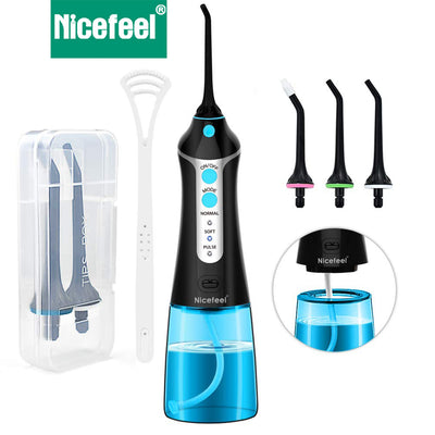 Nicefeel Cordless Water Flosser Oral Irrigator Teeth Cleaner for Travel