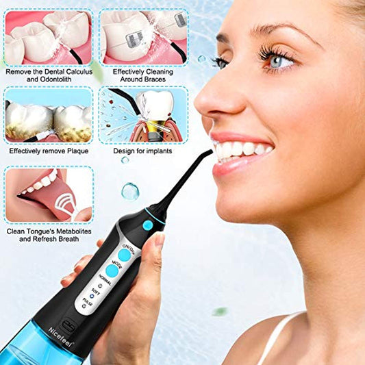Nicefeel Cordless Water Flosser Oral Irrigator Teeth Cleaner for Travel