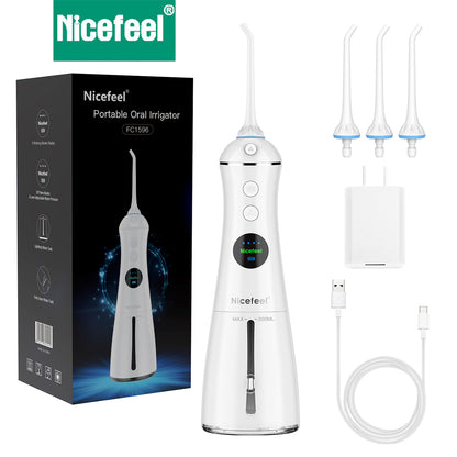 Nicefeel  FC1596 White Portable Water Flosser Cordless  Dental Cleaner Irrigator