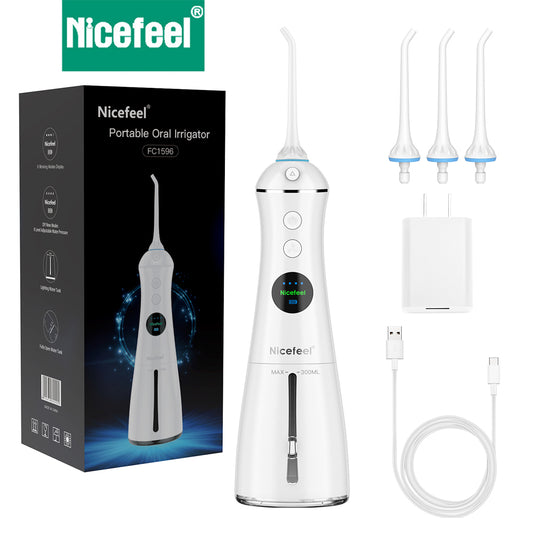 Nicefeel  FC1596 White Portable Water Flosser Cordless  Dental Cleaner Irrigator