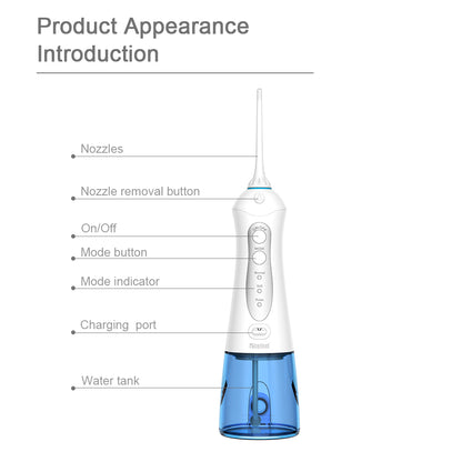 Nicefeel 300ML Cordless Water Flosser Teeth Cleaner - Blue