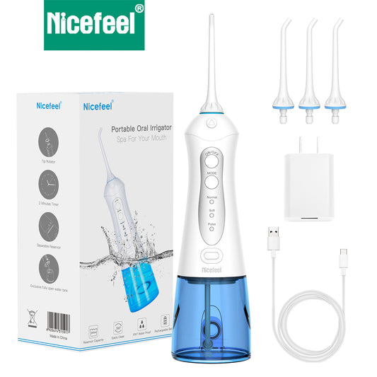 Nicefeel 300ML Cordless Water Flosser Teeth Cleaner - Blue