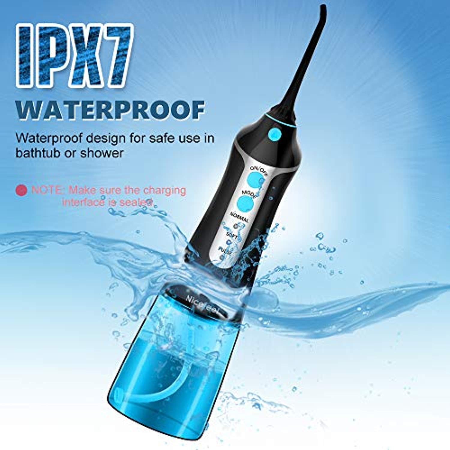 Water Flosser Oral Irrigator Teeth Cleaner for Travel - Nicefeel