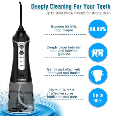 Nicefeel Cordless Dental Water Flosser Water Teeth Cleaner Oral Irrigator